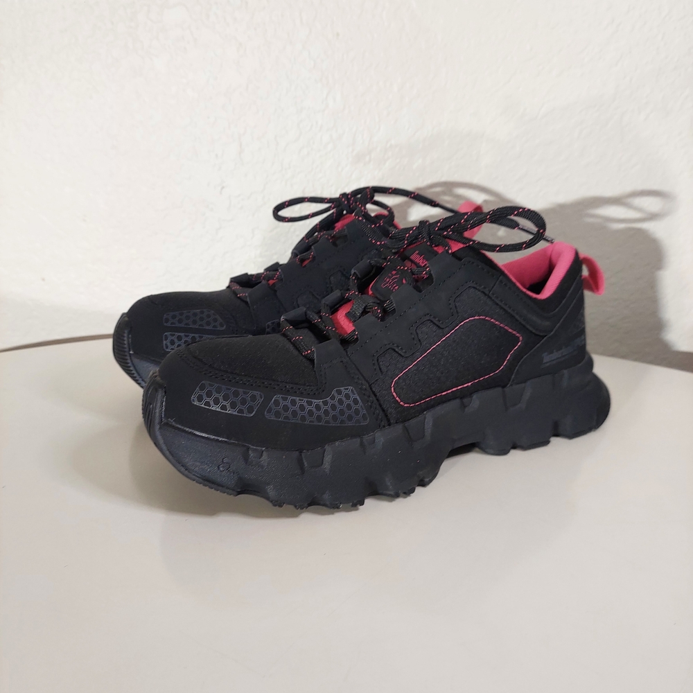 Timberland PRO Powertrain Black/Pink EV Composite Toe Work Sneaker WM US 7 M